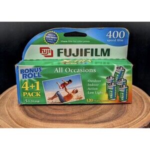 Fujifilm 400 Speed 5 Rolls 35mm Color Film 120 Total Exposures Exp. 2008 Sealed